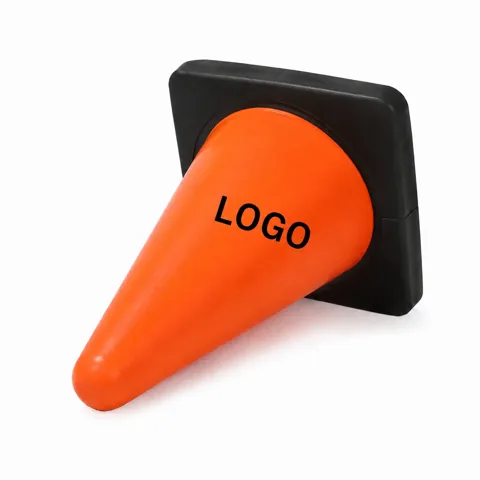 Orange Traffic Cone Stress Reliever Squeeze Toy for Desk