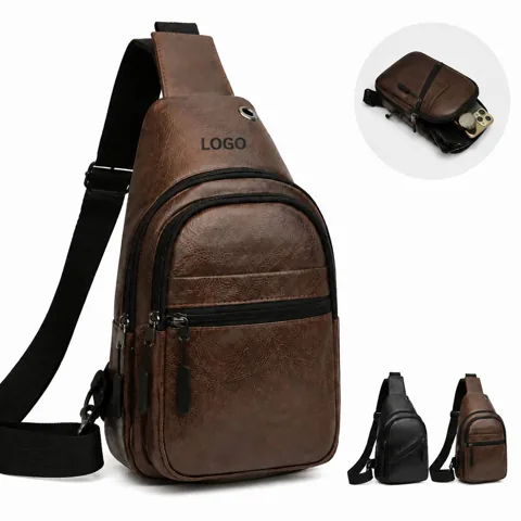 Men's Adjustable Sling Crossbody Bag with Multiple Pockets