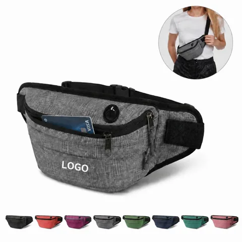 Compact Nylon Running Waist Pack with Phone Pocket & Water