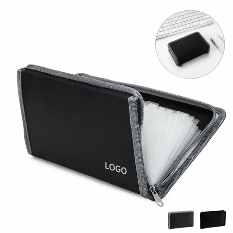 Expandable 13-Pocket Ticket Organizer Pouch, Zippered