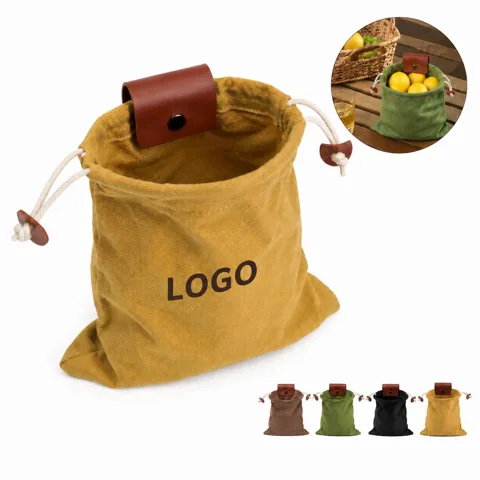Foldable PU Leather Foraging Pouch with Belt Clip
