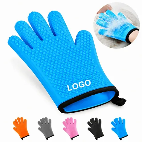 Silicone Oven Mitts Heat Resistant 500F Non-Slip Grill