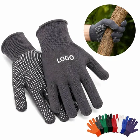 Glue Dot Coated Nylon Work Gloves for Grip, Comfort