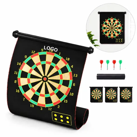 Magnetic Dartboard Game Set with 6 Safe Darts, Double-Sided