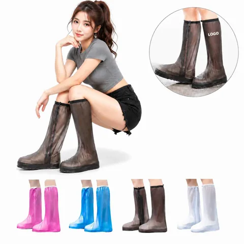 Custom Logo Waterproof PVC Rain Boot Covers with Non-Slip