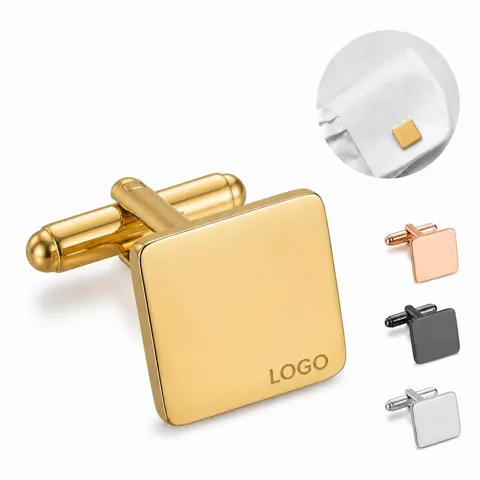 Custom Brass Cufflinks with Engraved Logo, Polished Finish
