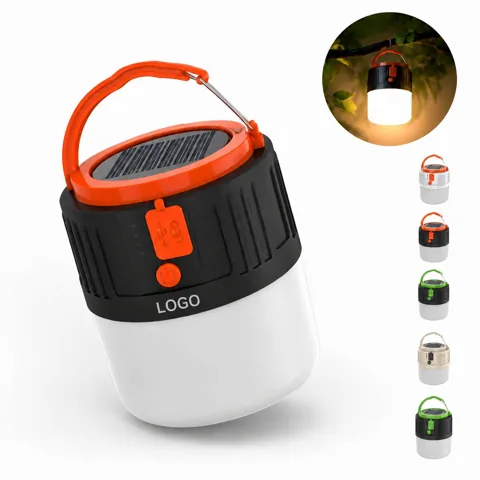 Solar Camping Lantern USB Rechargeable Flashlight with Hook