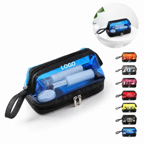 Clear Double Layer PVC Travel Toiletry Bag