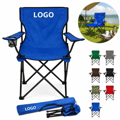 Portable Outdoor Folding Camp Chair with Carry Bag, Steel