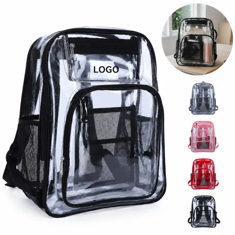 Transparent PVC See Through College Daypack Backpack