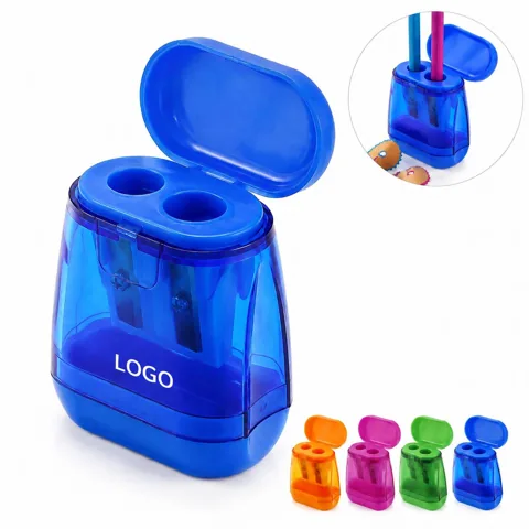 Dual Hole Pencil Sharpener Portable with Carbon Steel
