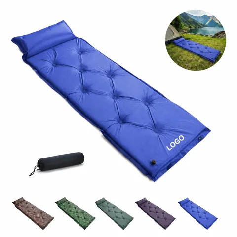 Foot Pump Inflatable Camping Sleep Pad, 30s Hands-Free TPU