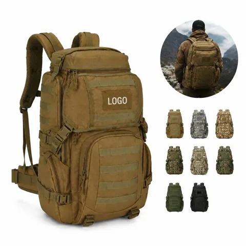 50L Tactical Hiking Backpack MOLLE System, Heavy-Duty Oxford
