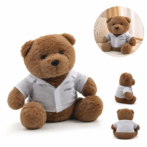 Classic Brown Teddy Bear Stuffed Animal with Removable