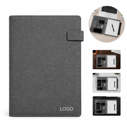 Executive PU Leather Portfolio Organizer Binder for Work
