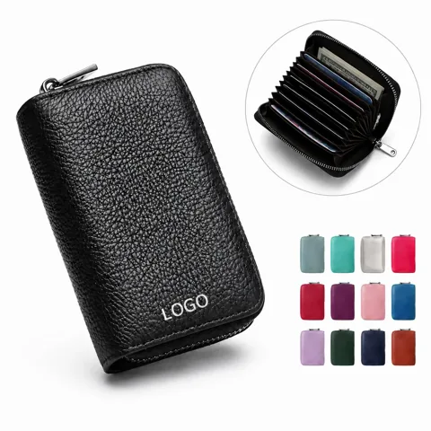 RFID Blocking PU Leather Wallet 18 Card Slots Compact