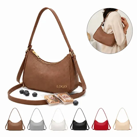 Women's Vegan Leather Crossbody Purse With Smooth Zipper