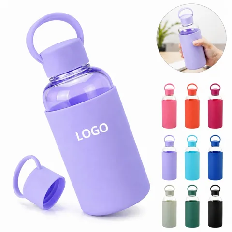 Borosilicate Glass Water Bottle with Leakproof Cap