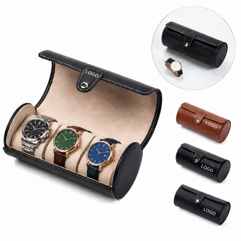 PU Leather Watch Display Case with Soft Bead Wool Lining