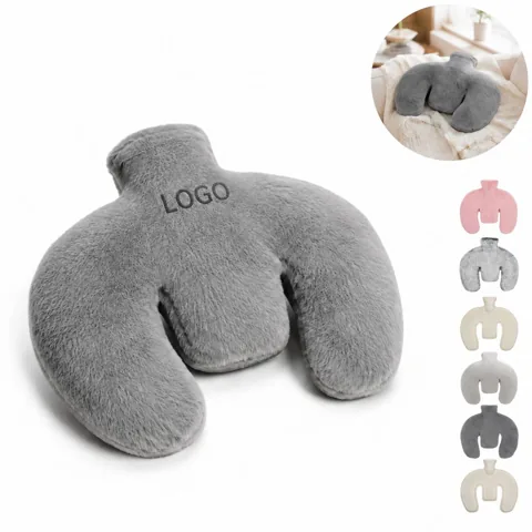 Ergonomic U Shaped Hot Water Bottle with Soft Velvet Cover