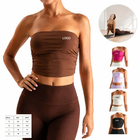 Women's Sleeveless Backless Bodycon Tube Top Yoga Essential