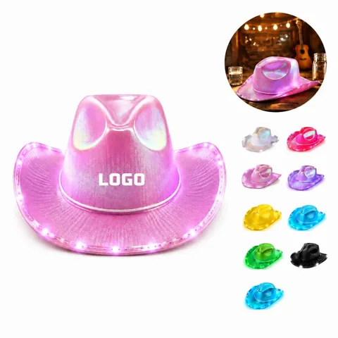 Glowing LED Cowboy Hat with Adjustable Flash Modes