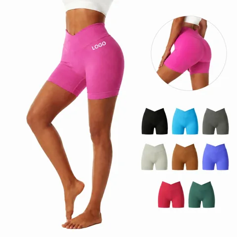 Women's High Waist Running Shorts with Pockets, Quick Dry