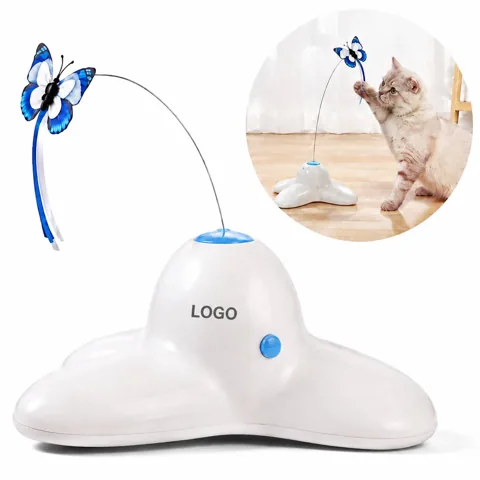 Butterfly Cat Toy with Anti-Skid Base, 360° Rotating