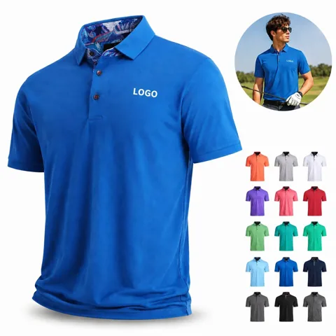 Men's Quick Dry Cotton Golf Polo Shirt for Outdoor Sports