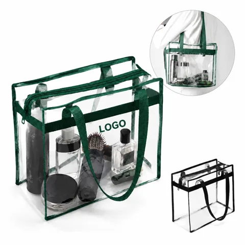 Clear PVC Tote Bag with Zipper Closure for Stadium Events