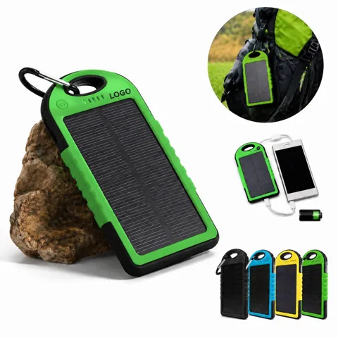 Portable Solar Power Bank Dual USB LED Flashlight
