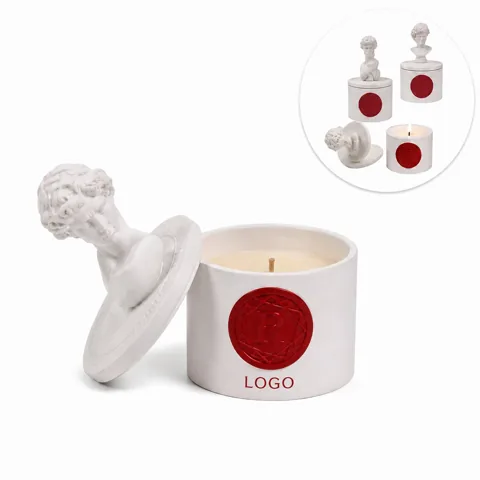 Artisanal Soy Candle with Sculpted Lid - Natural Gift