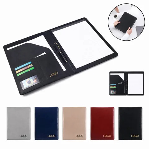 Premium PU Leather Clipboard Portfolio Organizer with Pen