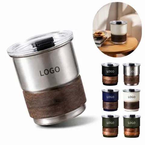 Double Lid Stainless Steel Camping Mug, Dustproof Straw Lid