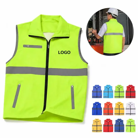 Hi-Vis Reflective Work Vest with 3 Pockets