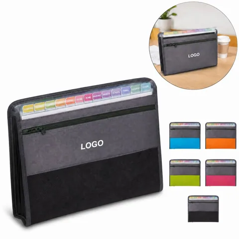 Waterproof A4 Document Organizer Folder with Zipper