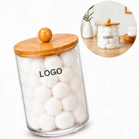 Clear Acrylic Coffee Filter Canister with Wood Lid