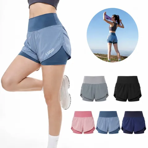 Women's Dual Layer Running Shorts with Side Split & Zip