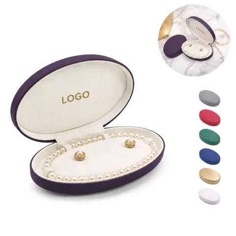Textured Pebble PU Leather Jewelry Box for Necklace Storage