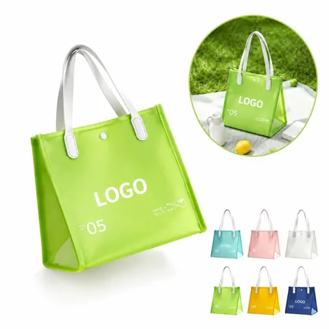 Jelly PVC Octagonal Beach Tote with Button Closure