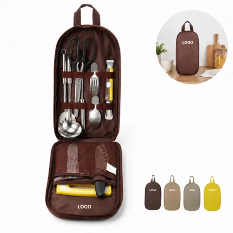 Camping Kitchen Utensil Roll Bag with Multi-Compartment