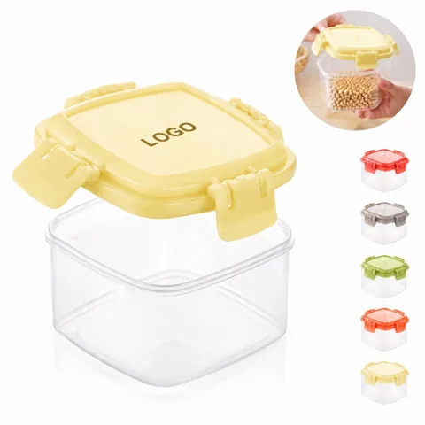 Square Dressing Cup with Secure Seal Lid, Leakproof PET