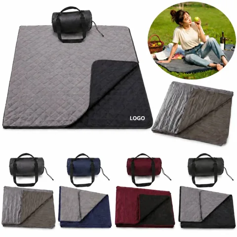 Waterproof Fleece Camping Blanket for Outdoor Picnic Travel