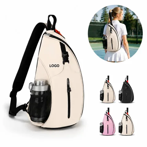 Compact Tennis Shoulder Pack with Water-Resistant Oxford