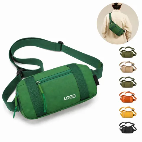 Compact Multiway Waterproof Nylon Chest Bag with Layered