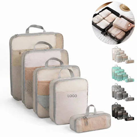 Travel Packing Cubes Set, Mesh Organizer with Compression