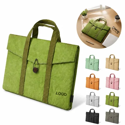 Washable Eco Friendly Paper Laptop Sleeve Bag with Felt