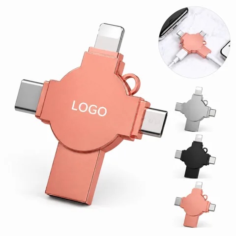 Quad USB Flash Drive Aluminum Alloy Multi-Interface