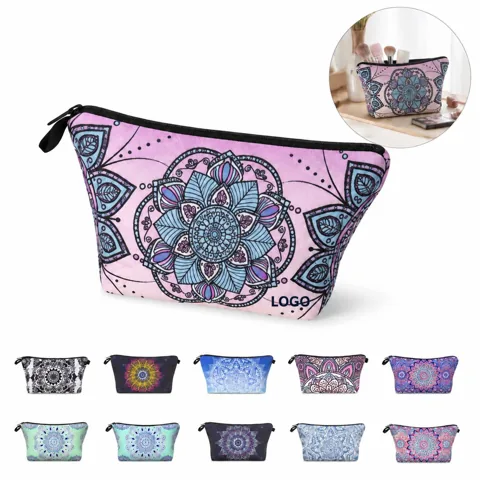 Bohemian Mandala Print Travel Cosmetic Pouch