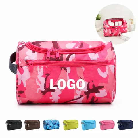 Waterproof Oxford Travel Toiletry Bag with Hanging Hook